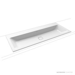 Kaldewei Cono Built In Double Washbasin 2TH 1200 x 500 x 14mm, Freeflow Waste 01-3082D