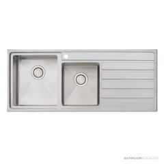 Oliveri Apollo Topmount 1 & 3/4 Double Bowl Sink 1200mm
