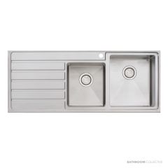 Oliveri Apollo Topmount 1 & 3/4 Double Bowl Sink 1200mm
