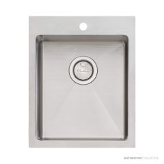 Oliveri Apollo Top, Flush & Under Mount Single Bowl Sink 415mm, Stainless AP1451