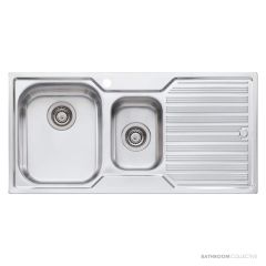 Oliveri Diaz Topmount 1 & 1/2 Double Bowl Sink 980mm