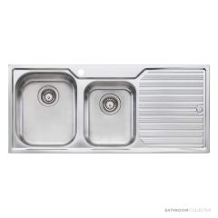 Oliveri Diaz Topmount 1 & 3/4 Double Bowl Sink 1080mm