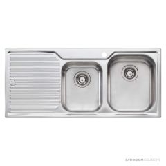 Oliveri Diaz Topmount 1 & 3/4 Double Bowl Sink 1080mm