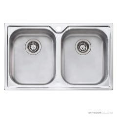 Oliveri Diaz Topmount Double Bowl Sink 770mm