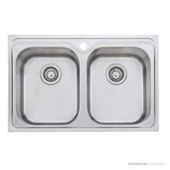 Oliveri Diaz Top & Under Mount Double Universal Bowl Sink 775mm