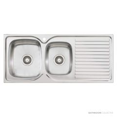 Oliveri Endeavour Topmount 1& 3/4 Double Bowl Sink 1080mm
