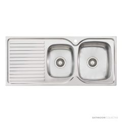 Oliveri Endeavour Topmount 1 & 3/4 Double Bowl Sink 1080mm