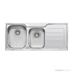 Oliveri Flinders Topmount 1 & 3/4 Double Bowl Sink 1080mm