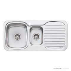 Oliveri Lakeland Topmount 1 & 1/2 Double Bowl Sink 980mm