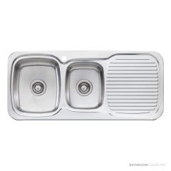 Oliveri Lakeland Topmount 1 & 3/4 Double Bowl Sink 1080mm