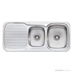 Oliveri Lakeland Topmount 1 & 3/4 Double Bowl Sink 1080mm