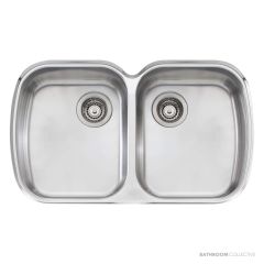 Oliveri Monet Undermount Double Bowl Sink 820mm, Stainless MO70U