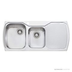 Oliveri Monet Undermount 1 & 3/4 Double Bowl Sink 1100mm