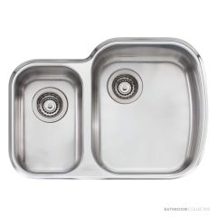 Oliveri Monet Undermount 1 & 1/2 Double Bowl Sink 675mm, Stainless MO72U