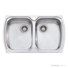Oliveri Monet Topmount Double Bowl Sink 815mm, Stainless MO763 1TH
