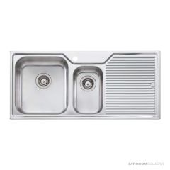 Oliveri Nu-Petite Topmount 1 & 1/2 Double Bowl Sink 1080mm