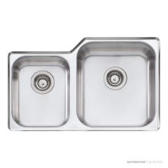 Oliveri Nu-Petite Undermount 1 & 3/4 Double Bowl Sink 791mm, Stainless NP62U
