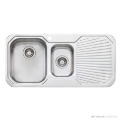 Oliveri Petite Topmount 1 & 1/2 Double Bowl Sink 980mm