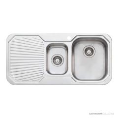 Oliveri Petite Topmount 1 & 1/2 Double Bowl Sink 980mm