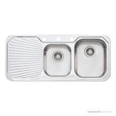 Oliveri Petite Topmount 1 & 3/4 Double Bowl Sink 1080mm