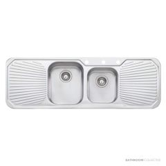 Oliveri Petite Topmount 1 & 3/4 Double Bowl Sink 1430mm
