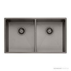 Oliveri Spectra Top, Flush & Under Mount Double Bowl Sink 780mm, Gunmetal SB63GM
