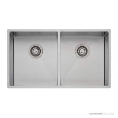 Oliveri Spectra Top, Flush & Under Mount Double Bowl Sink 780mm, Stainless SB63SS