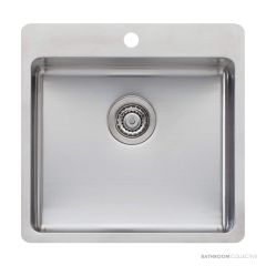 Oliveri Sonetto Topmount Single Large Bowl Sink 520mm, Stainless SN1051