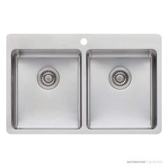 Oliveri Sonetto Topmount Double Bowl Sink 785mm