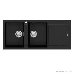 Oliveri Santorini Granite Topmount Double Bowl Sink 1160mm