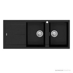 Oliveri Santorini Granite Topmount Double Bowl Sink 1160mm