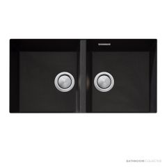 Oliveri Santorini Granite Undermount Double Bowl Sink 860mm