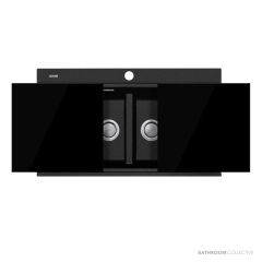 Oliveri Santorini Granite Topmount Double Bowl Sink with Glass Top 860mm
