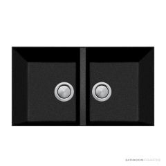 Oliveri Santorini Granite Undermount Piccolo Double Bowl Sink 755mm