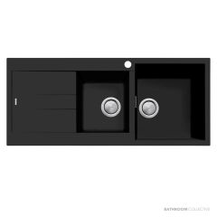 Oliveri Santorini Granite Topmount 1 & 3/4 Double Bowl Sink 1160mm