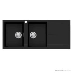 Oliveri Santorini Granite Topmount Double Bowl Sink 1160mm