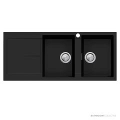 Oliveri Santorini Granite Topmount Double Bowl Sink 1160mm