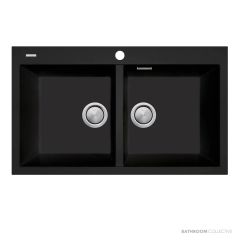 Oliveri Santorini Granite Topmount Double Bowl Sink 860mm