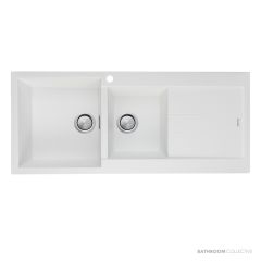 Oliveri Santorini Granite Topmount 1 & 3/4 Double Bowl Sink 1160mm