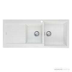 Oliveri Santorini Granite Topmount 1 & 3/4 Double Bowl Sink 1160mm