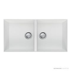 Oliveri Santorini Granite Undermount Double Bowl Sink 860mm