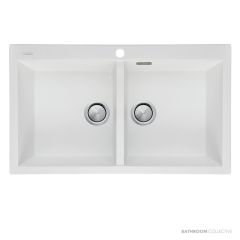 Oliveri Santorini Granite Topmount Double Bowl Sink 860mm