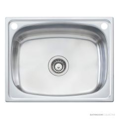 Oliveri Laundry Inset Single Bowl Sink 45 Litre Tub with Rinse Bypass 590mm