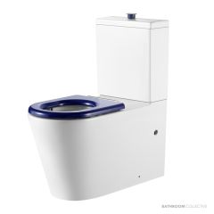 Oliveri Vienna Back To Wall Care Toilet Suite With Blue Seat and Buttons
