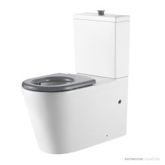Oliveri Vienna Back To Wall Care Toilet Suite With Grey Seat and Buttons