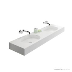Omvivo Arki 1500mm Double Wall Basin, Matt White ARVSS1500DBL