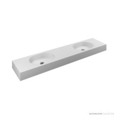 Omvivo Arki 1800mm Double Wall Basin, Matt White ARVSS1800DBL
