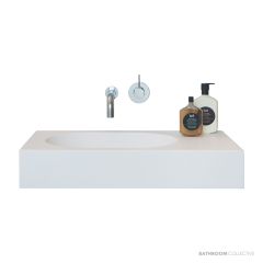 Omvivo Arki 700mm Wall Basin, Left Bowl, Matt White ARVSS700LHB