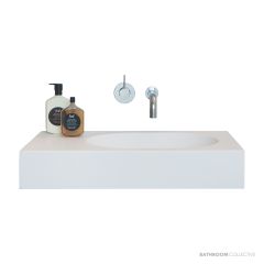 Omvivo Arki 700mm Wall Basin, Right Bowl, Matt White ARVSS700RHB