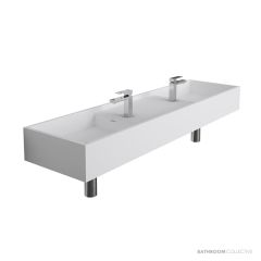 Omvivo CDesign 1620mm Double Wall Basin, Matt White CDVSS1620DBL